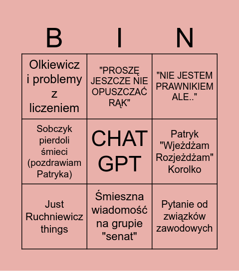 Fleciarskie Bingo Card