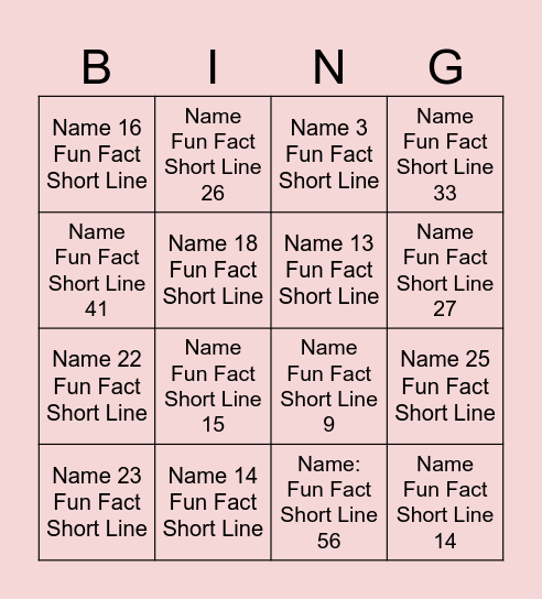 TRI Bingo Test Bingo Card
