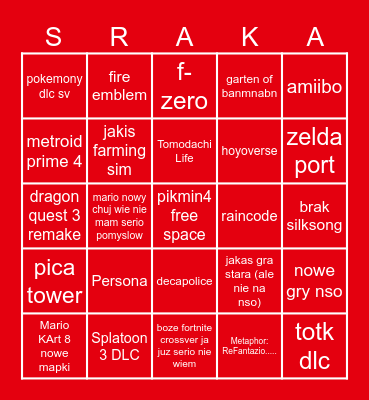 Nitnemdno Bimgo Bingo Card