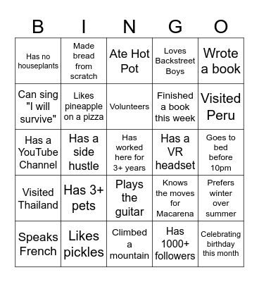 MBM SUMMER BINGO Card