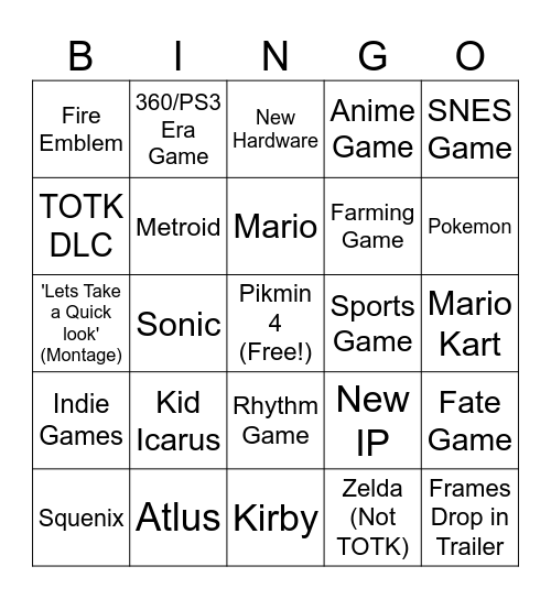 6/21/23 Bingo Card