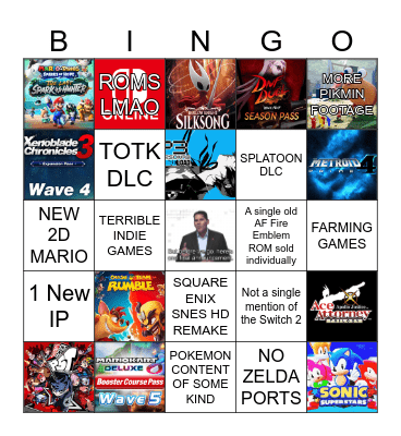 DOOMER NINTENDO DIRECT Bingo Card