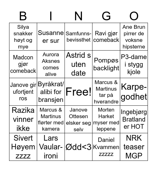 Spelleman 2016 Bingo Card