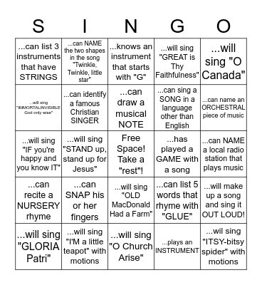 CPC Choir Retreat 2016 Bingo Card