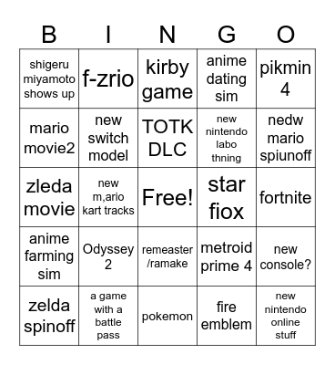 NItnto direct Bingo Card