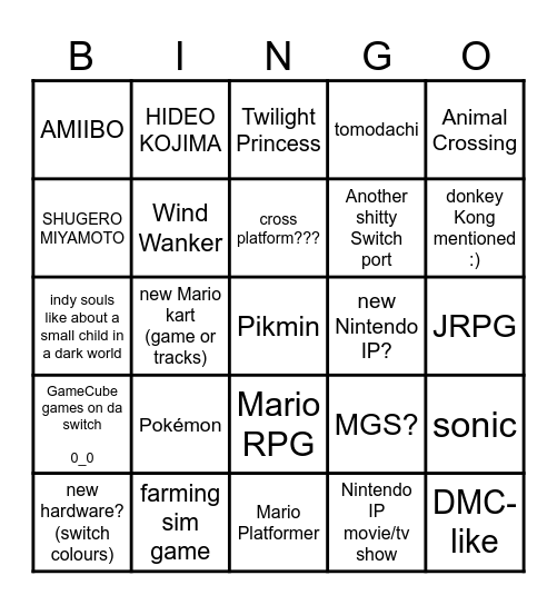 My life is like a video game Bingo Card