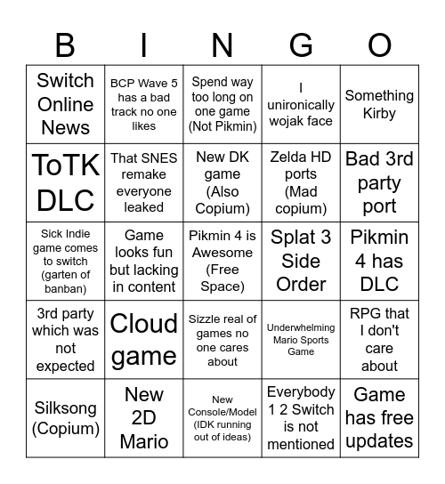 June Direct Bingo Card