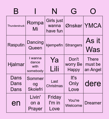 Siste skoledag 2023 Bingo Card