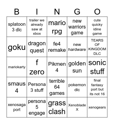 xenosex 4 Bingo Card