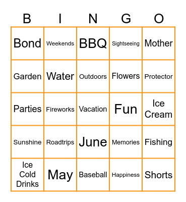 Summer Fun! Bingo Card