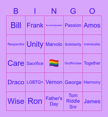 NICs June Bingo Card