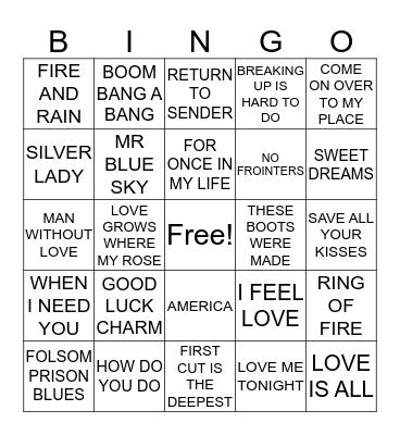 HITS 3 Bingo Card
