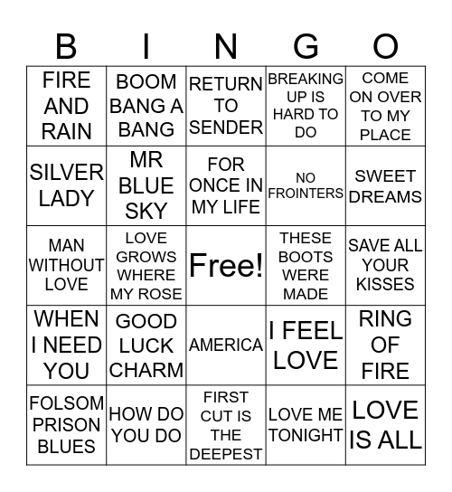 HITS 3 Bingo Card