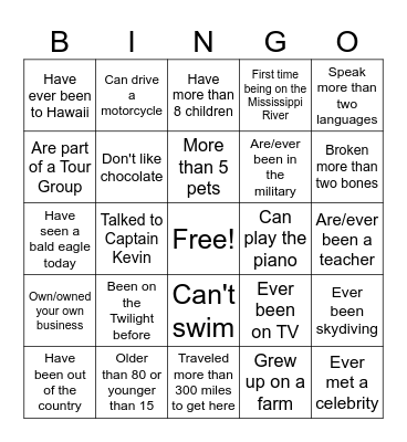 Get to Know You BINGO Card