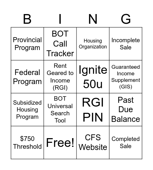 Connected for Success Bingo Card