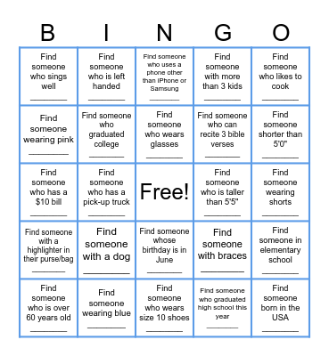 IBBC CAPITOL RETREAT 2023 Bingo Card