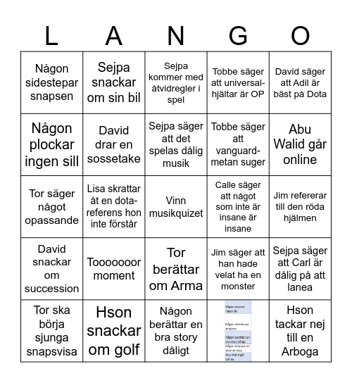 Midsommar Madness Bingo Card