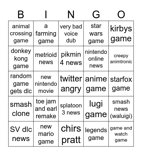 Direct Bingo Card