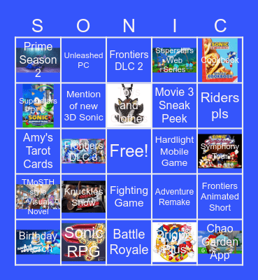 Sonic Central 2023 Bingo Card