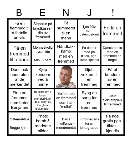 BENJ BACHELOR-PARTY Bingo Card