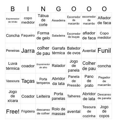 Bingo CHÁ DA LARI Bingo Card
