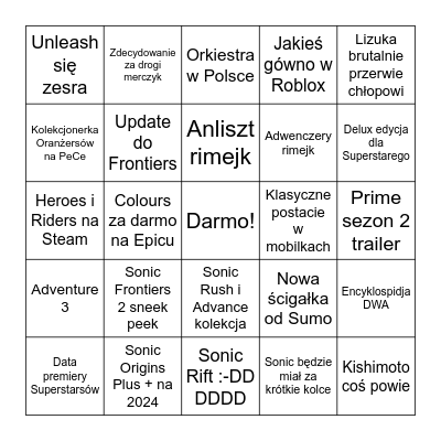 Bingo na Centralę Bingo Card