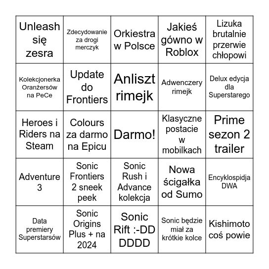 Bingo na Centralę Bingo Card