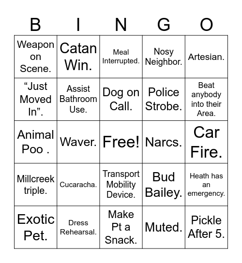 Happy birthday Capt Bingo Card