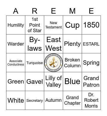 Queen Moremi Grand Chapter OES Bingo Card