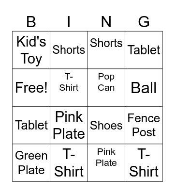 What's Over the Fence? Bingo Card