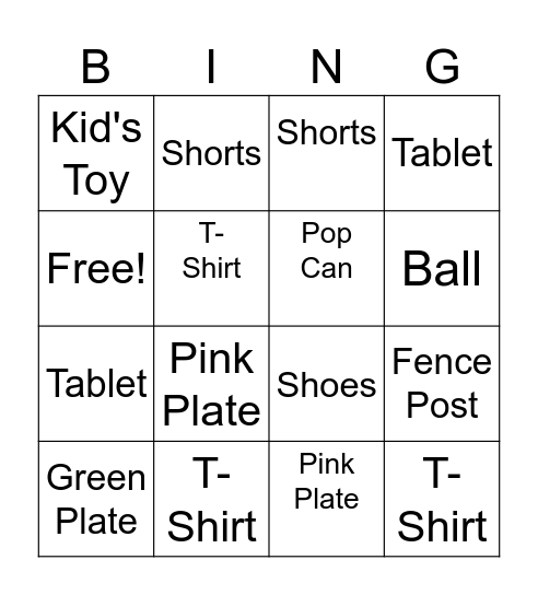 What's Over the Fence? Bingo Card