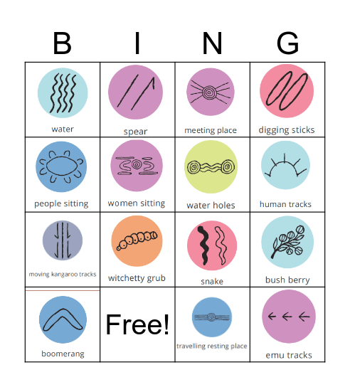 Artwork Symbols Bingo Card