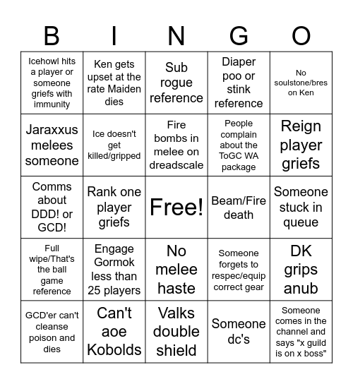 Who GCD (Grand Crusader Denier) Bingo Card