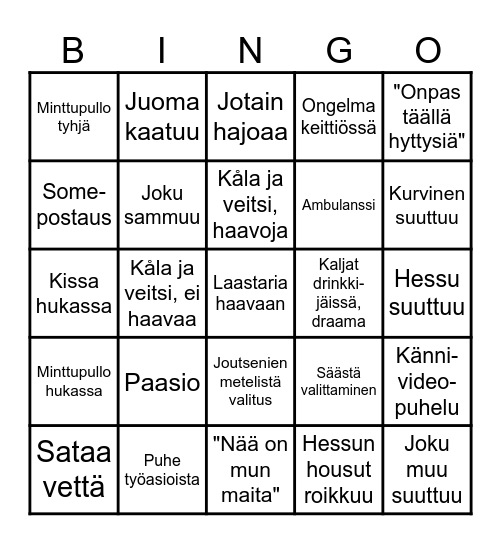 Jussi Bingo Card