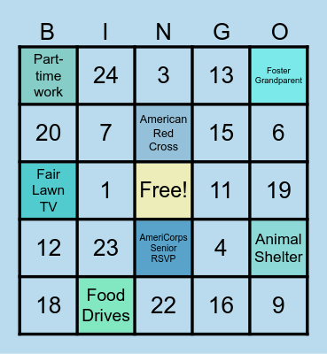 Volunteer Bingo Card