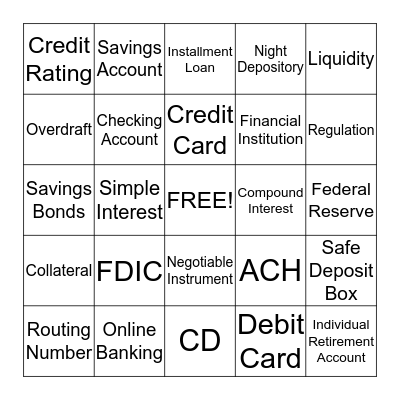 MONEY BINGO Card