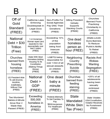 Communist Bingo Card