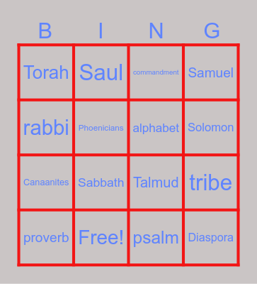 unit 1 Bingo Card
