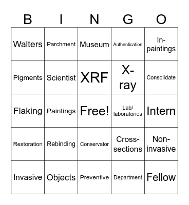 WALTERS ART MUSEUM Bingo Card