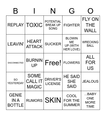 2/26- Disney Stars Bingo Card