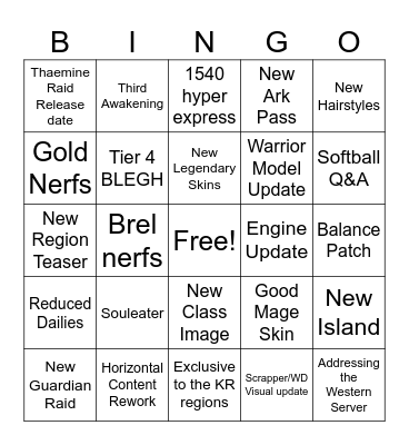 LOA ON SUMMER Bingo Card