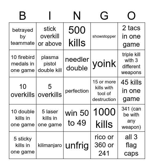 Halo Bingo Card
