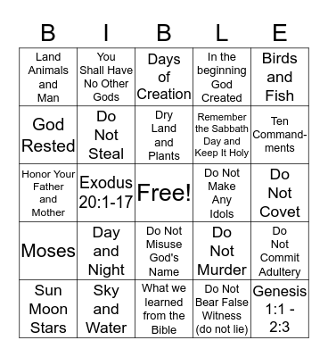 What We've Memorized Bingo Card