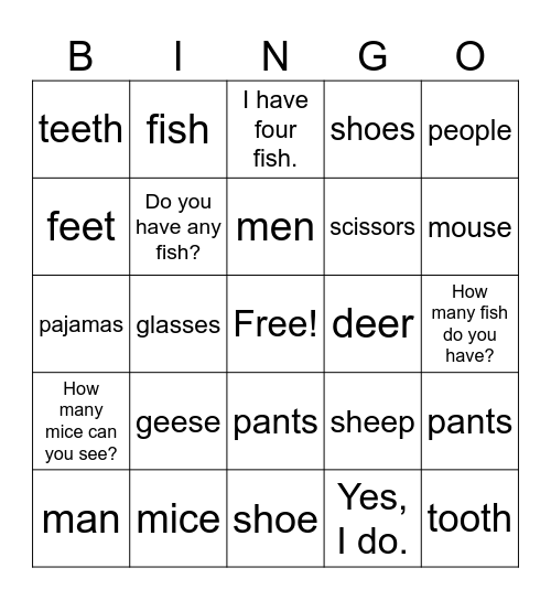 IB CLASS Bingo Card