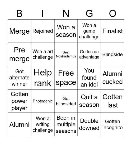 Point Bingo Card