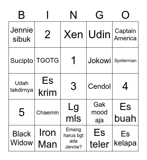 Bingo Apaan Bingo Card