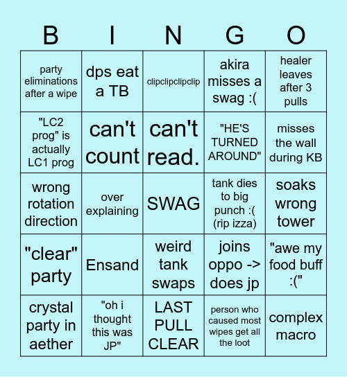 P9S BINGO Card