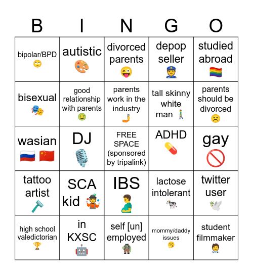 insufferable 🙈💞 Bingo Card