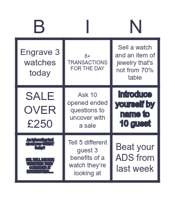 Welcome Home Bingo Card