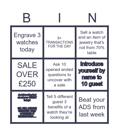 Welcome Home Bingo Card